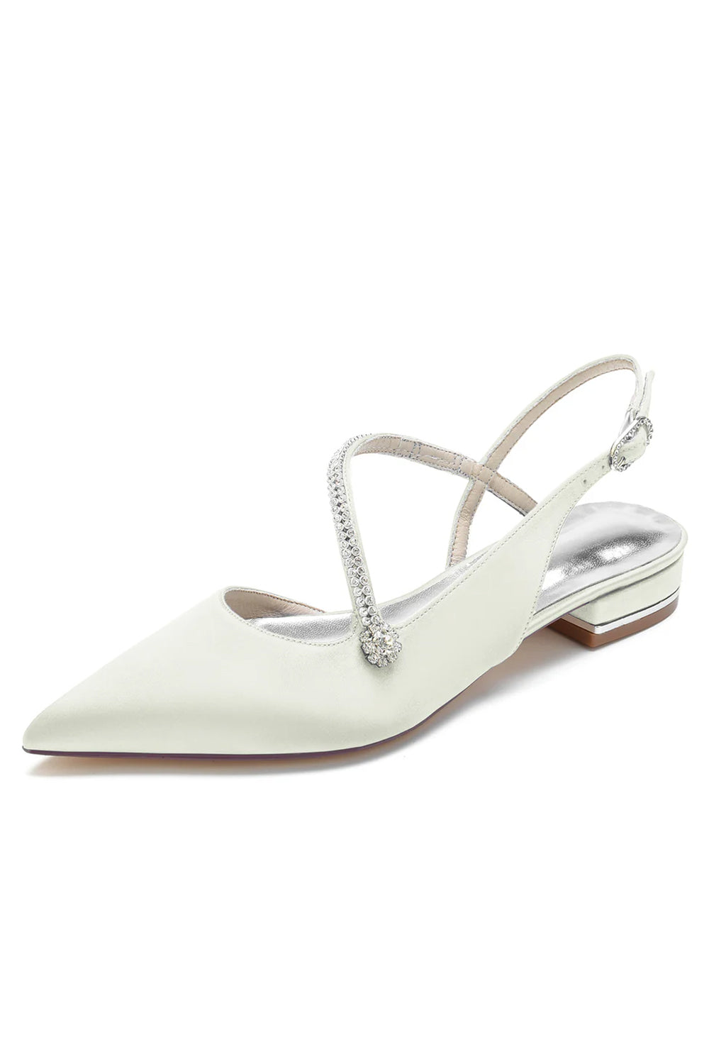 Double Straps Crystal Pointed Toe Mules