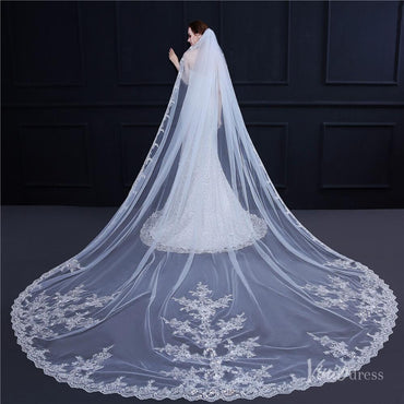 Cathedral Length Lace Mantilla Veil Viniodress TS18009-Veils-Viniodress-Viniodress