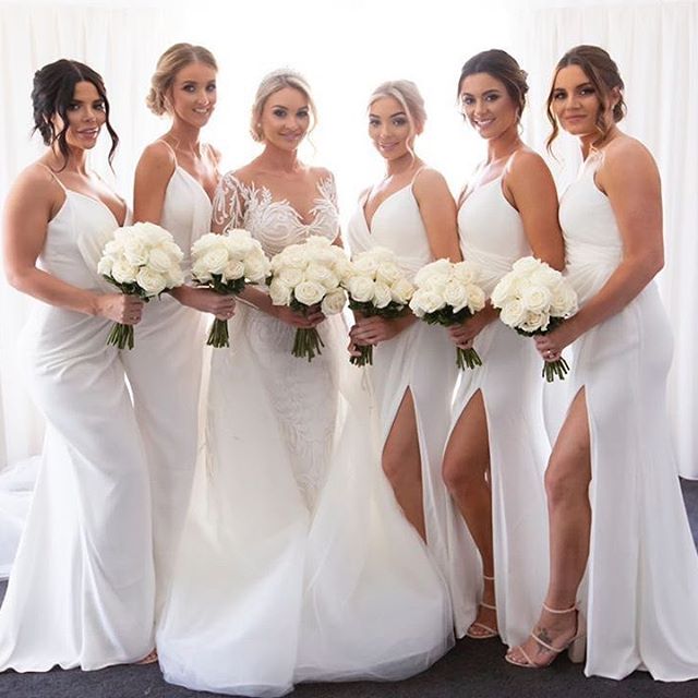 cheap white bridesmaid dresses