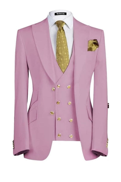 Bartley Chic Lilac Three Pieces Peaked Lapel Close Fitting Prom Suits For Men