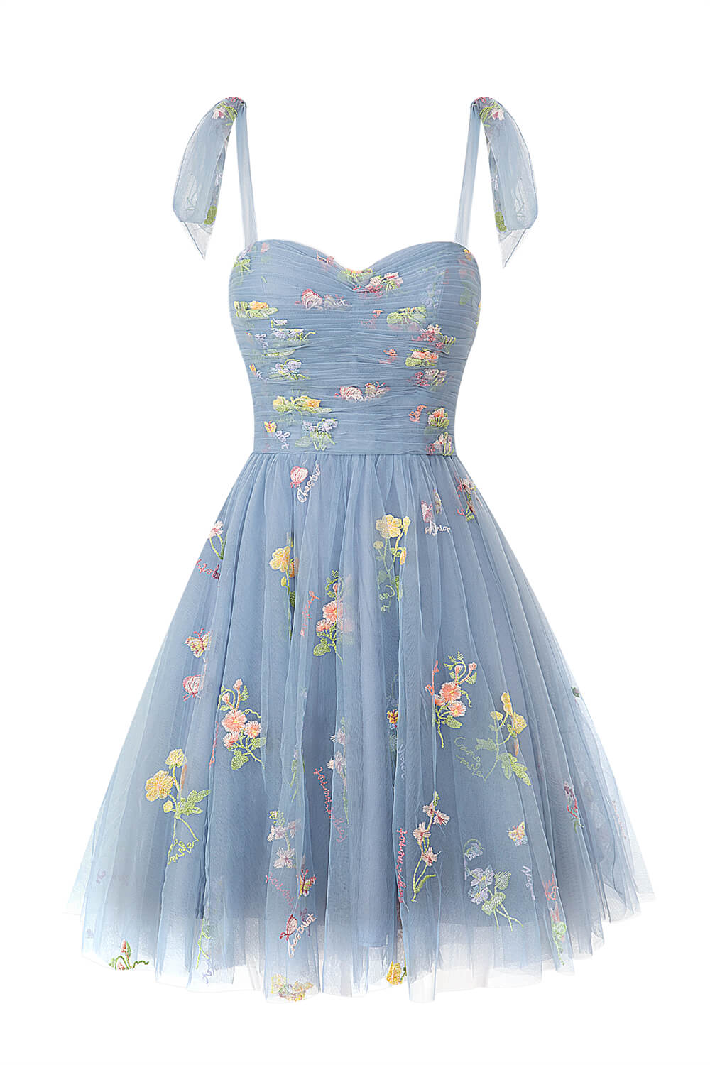 Claire | Aline Short Sweetheart Tulle Floral Homecoming Dress