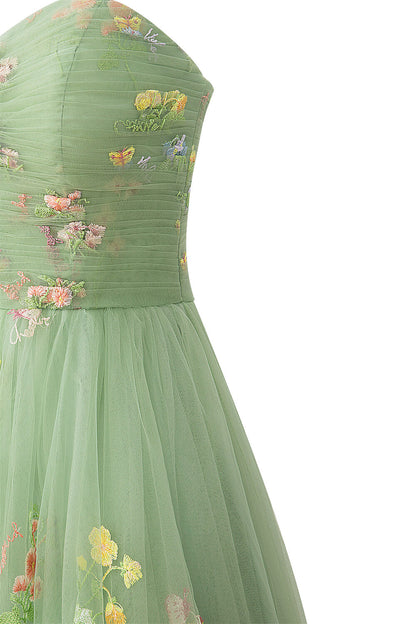 Claire | Aline Short Sweetheart Tulle Floral Homecoming Dress