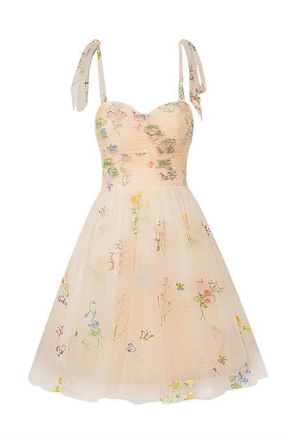 Claire | Aline Short Sweetheart Tulle Floral Homecoming Dress