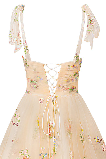 Claire | Aline Short Sweetheart Tulle Floral Homecoming Dress