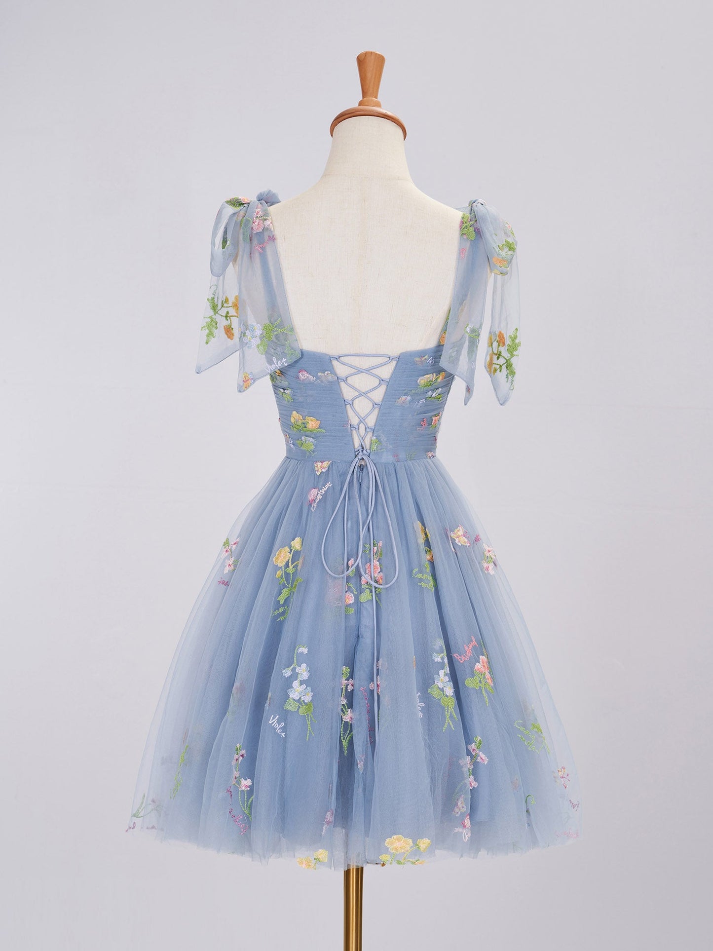 Claire | Aline Short Sweetheart Tulle Floral Homecoming Dress