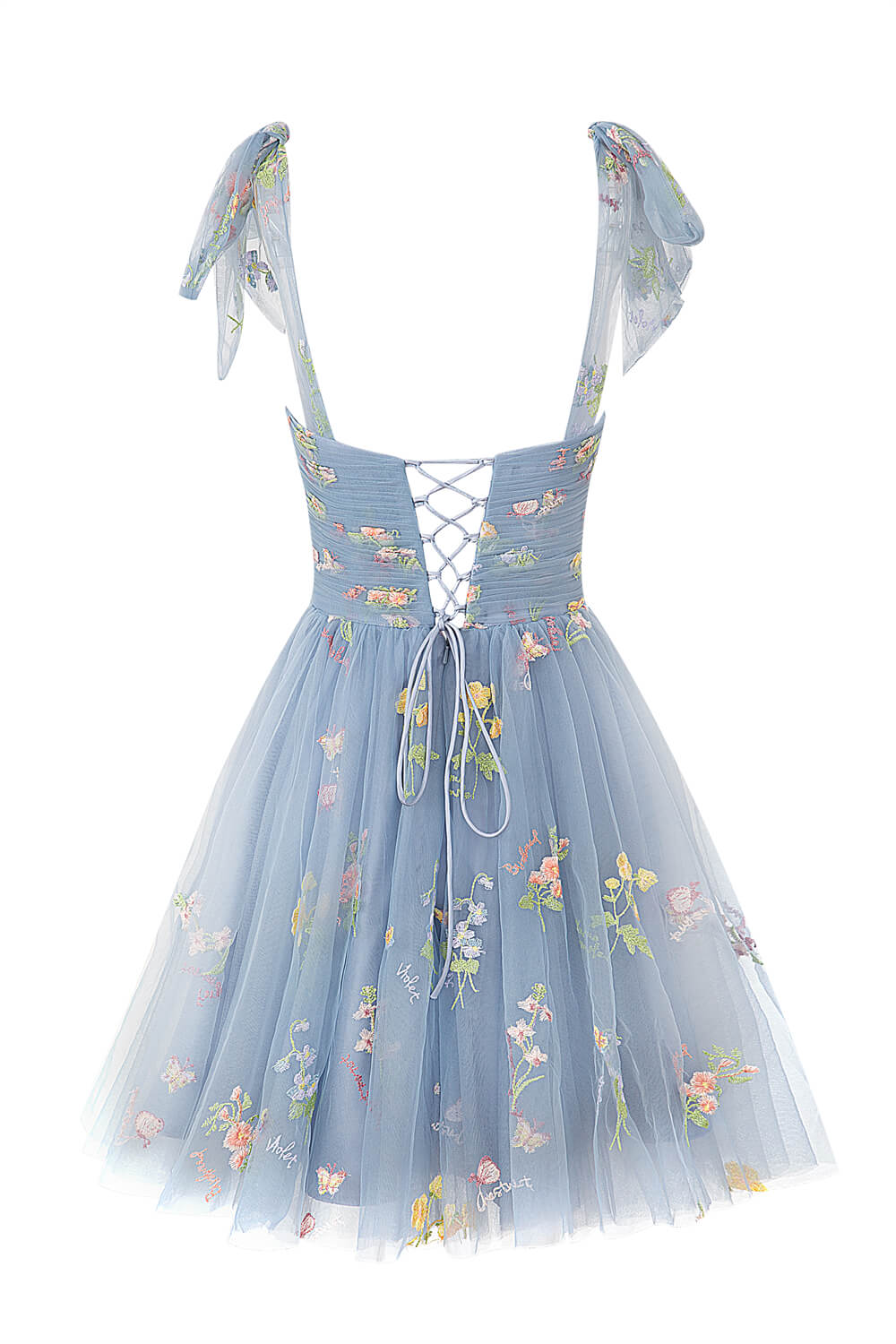 Claire | Aline Short Sweetheart Tulle Floral Homecoming Dress