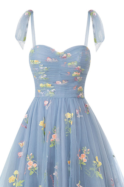 Claire | Aline Short Sweetheart Tulle Floral Homecoming Dress