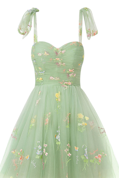 Claire | Aline Short Sweetheart Tulle Floral Homecoming Dress