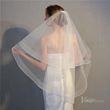 Classic 2 Tier Short Blusher Veil Viniodress-Veils-Viniodress-Viniodress