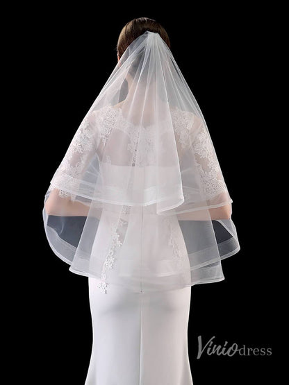 Classic Short Bridal Veil Viniodress TS1905-Veils-Viniodress-Viniodress