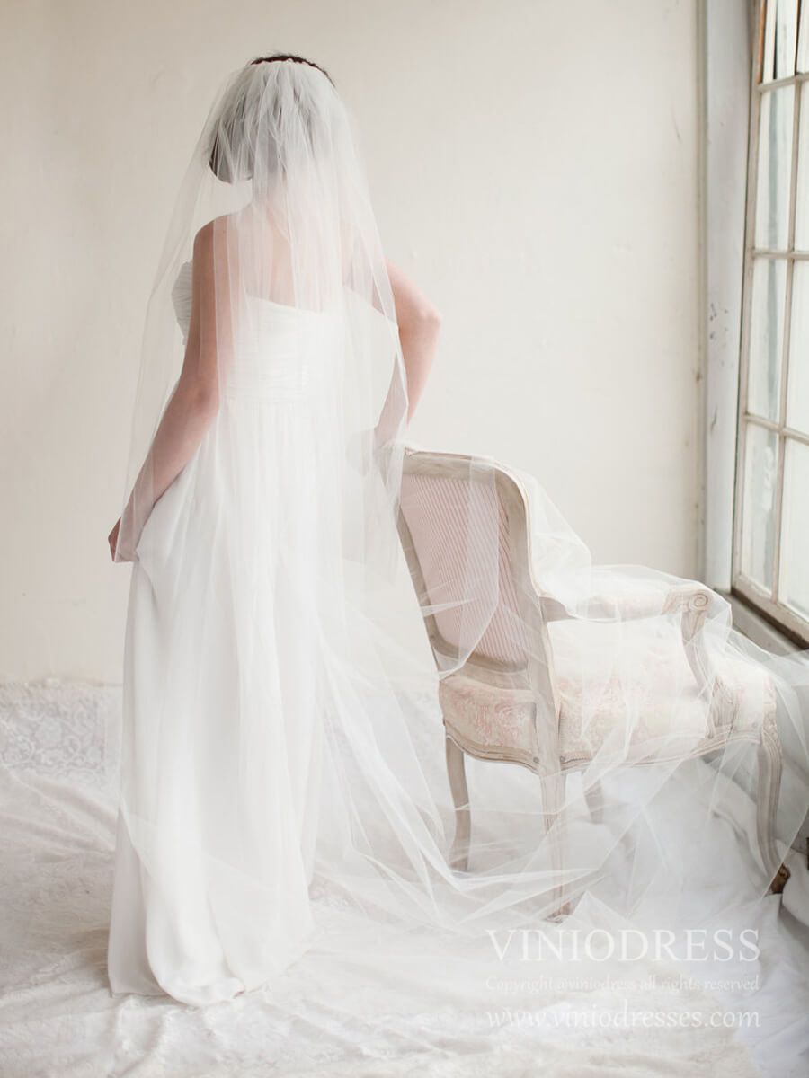 Classic Simple Cathedral Veil AC1214-Veils-Viniodress-Viniodress