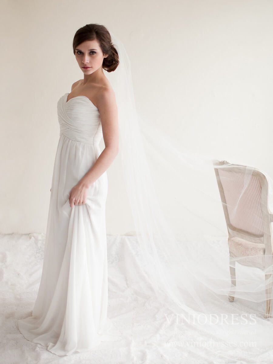 Classic Simple Cathedral Veil AC1214-Veils-Viniodress-Viniodress