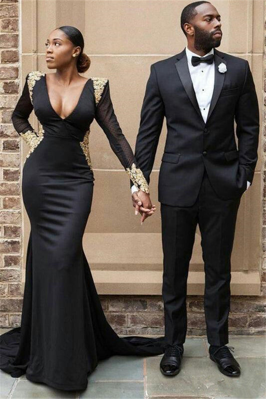 Classy Black Slim Fit Two Piece Mens Suit for Prom-showprettydress