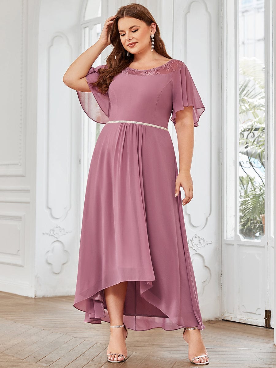 Connie chiffon tea length high low mother of the bride dress - Bay Bridal and Ball Gowns