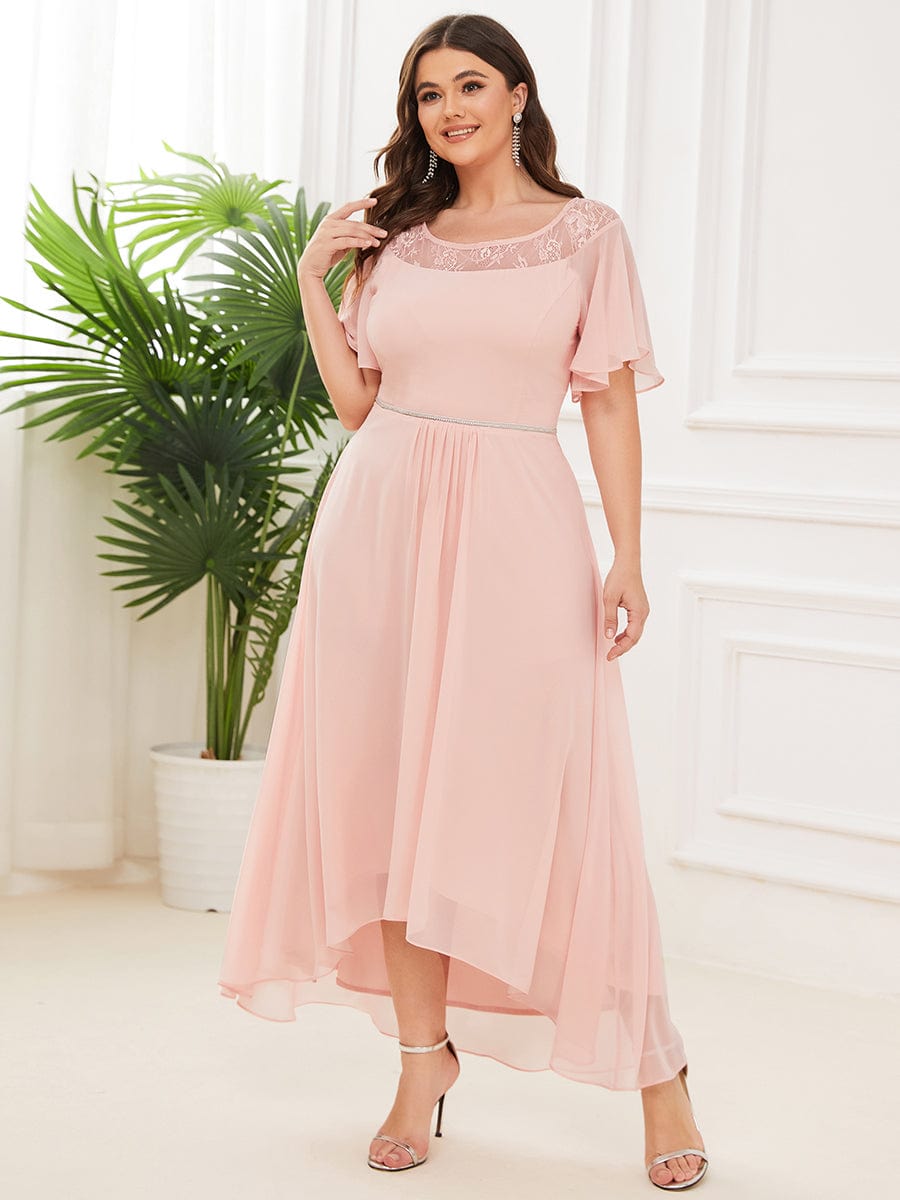 Connie chiffon tea length high low mother of the bride dress - Bay Bridal and Ball Gowns