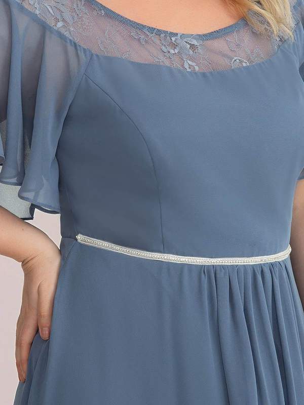 Connie dusky navy tea length high low mother of the bride dress s16 Express NZ wide - Bay Bridal and Ball Gowns