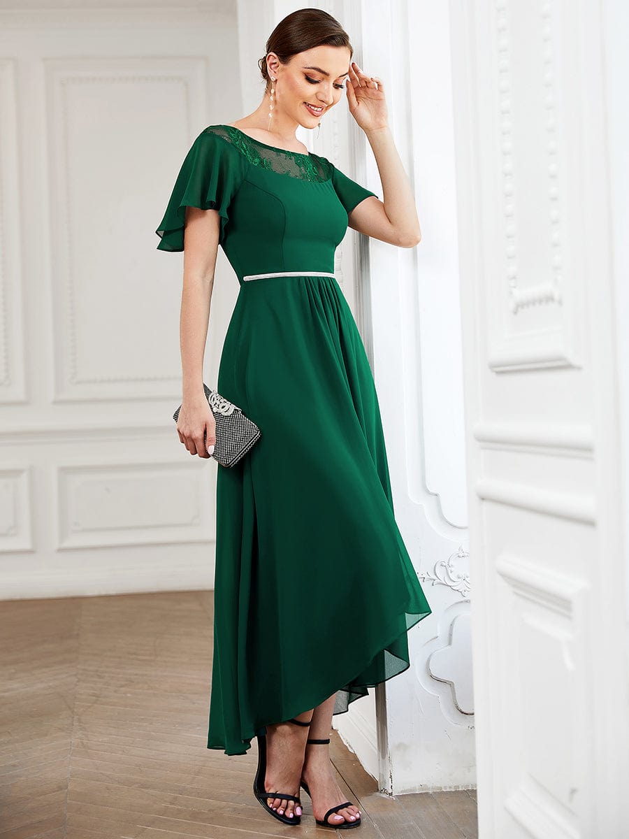 Connie emerald green tea length dress Express NZ wide - Bay Bridal and Ball Gowns