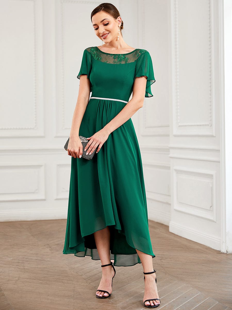 Connie emerald green tea length dress Express NZ wide - Bay Bridal and Ball Gowns