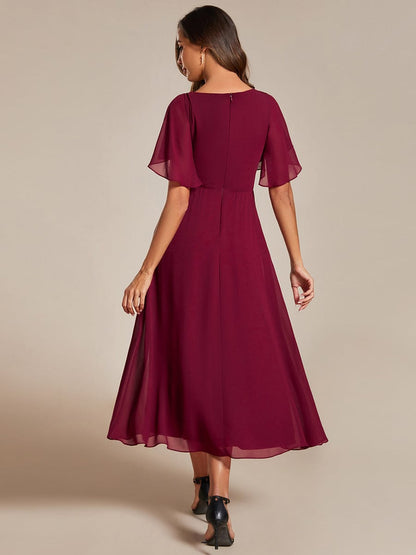 Corrieanne midi Mother of the bride/groom dress in burgundy s8 Express NZ wide - Bay Bridal and Ball Gowns