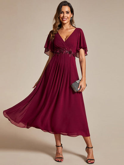 Corrieanne midi Mother of the bride/groom dress in burgundy s8 Express NZ wide - Bay Bridal and Ball Gowns