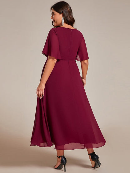 Corrieanne midi Mother of the bride/groom dress in burgundy s8 Express NZ wide - Bay Bridal and Ball Gowns