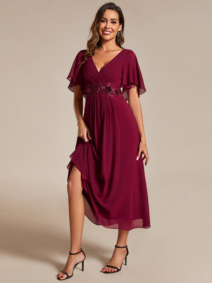 Corrieanne midi Mother of the bride/groom dress in burgundy s8 Express NZ wide - Bay Bridal and Ball Gowns