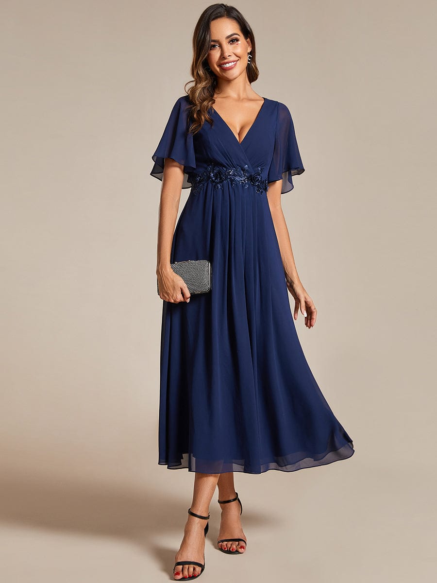 Corrieanne midi Mother of the groom dress in navy s16 Express NZ wide - Bay Bridal and Ball Gowns