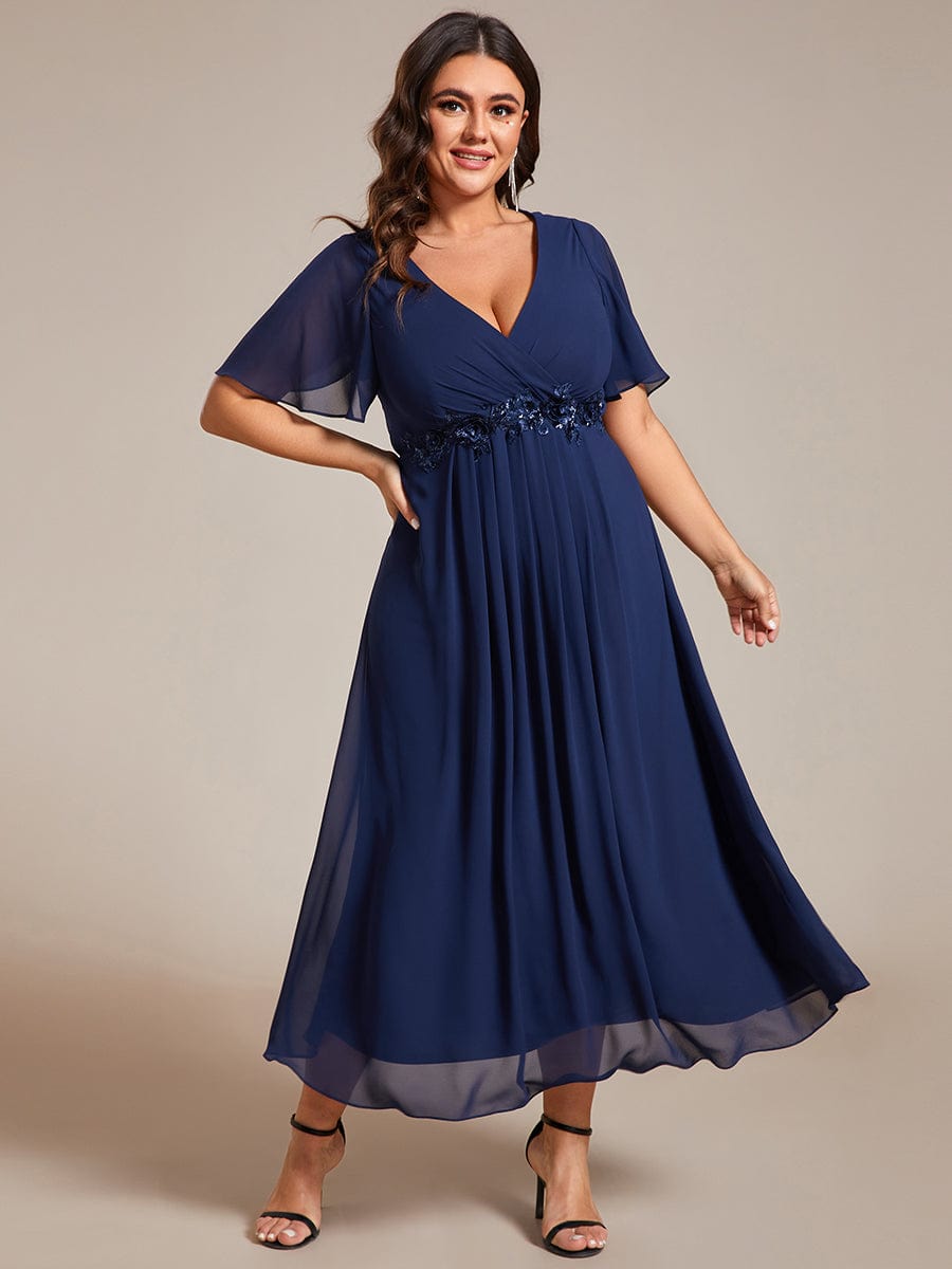 Corrieanne midi Mother of the groom dress in navy s16 Express NZ wide - Bay Bridal and Ball Gowns