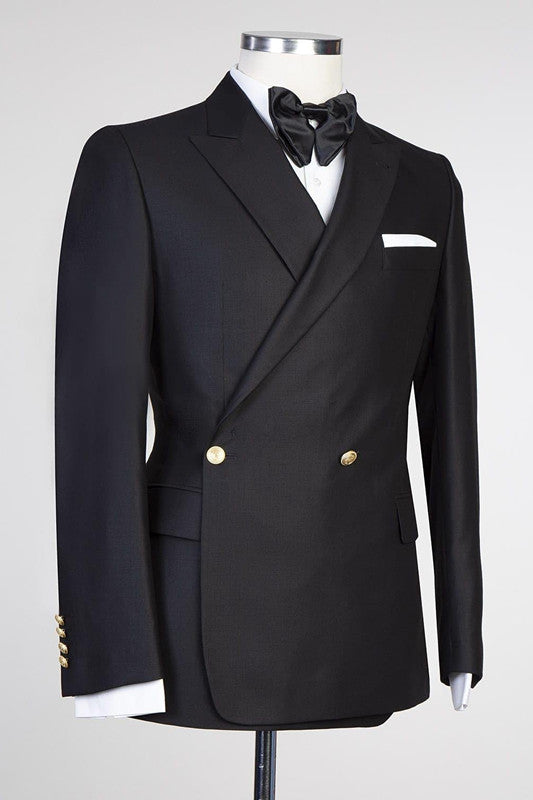 Custom design Black Peaked Lapel New in Men Marriage Suits-showprettydress