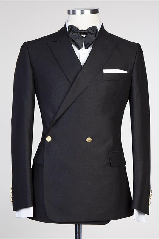 Custom design Black Peaked Lapel New in Men Marriage Suits-showprettydress