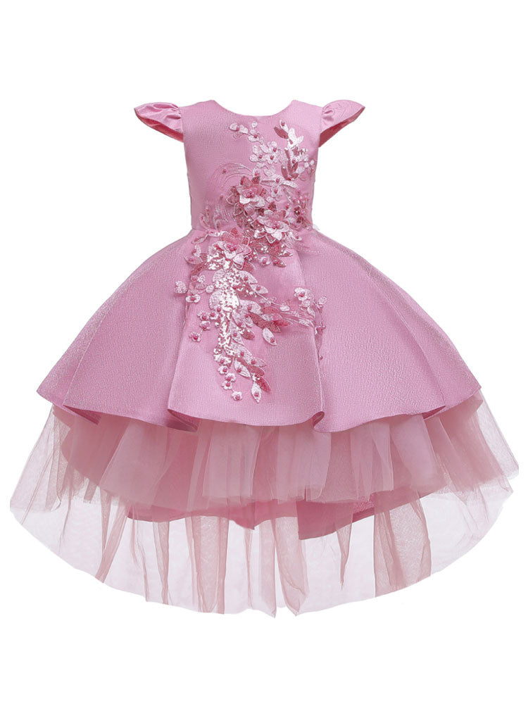 Cute Jewel Neck Sleeveless Bows Kids Party Dresses-showprettydress