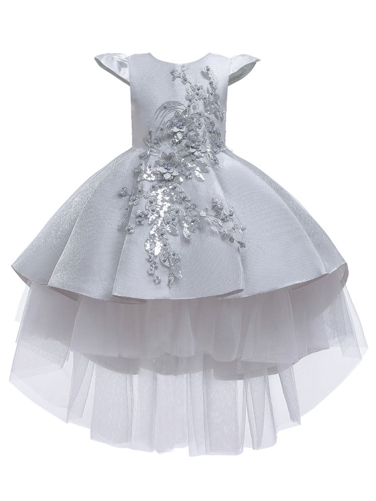 Cute Jewel Neck Sleeveless Bows Kids Party Dresses-showprettydress