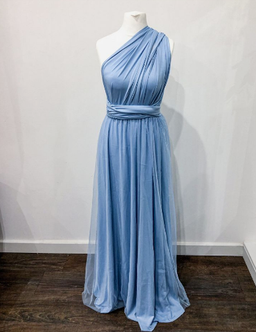 Roycebridal Simple Multiway Infinity Dusty Blue Bridesmaid Dress for Weddings