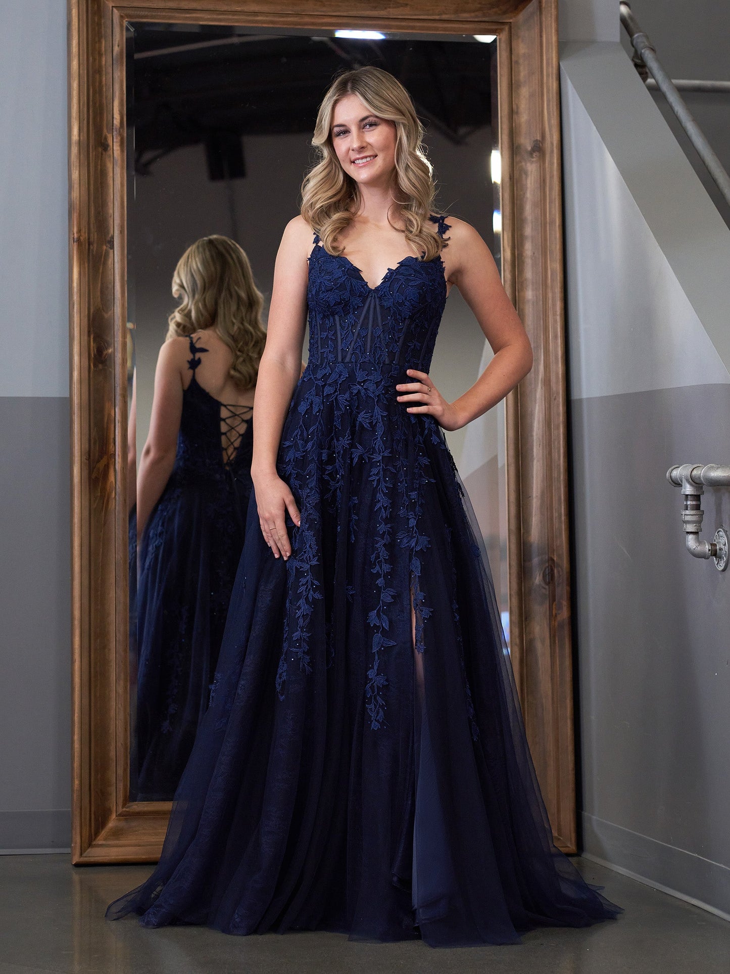 Roycebridal Mariana |A-line Sweetheart Lace Tulle Prom Dress with Slit