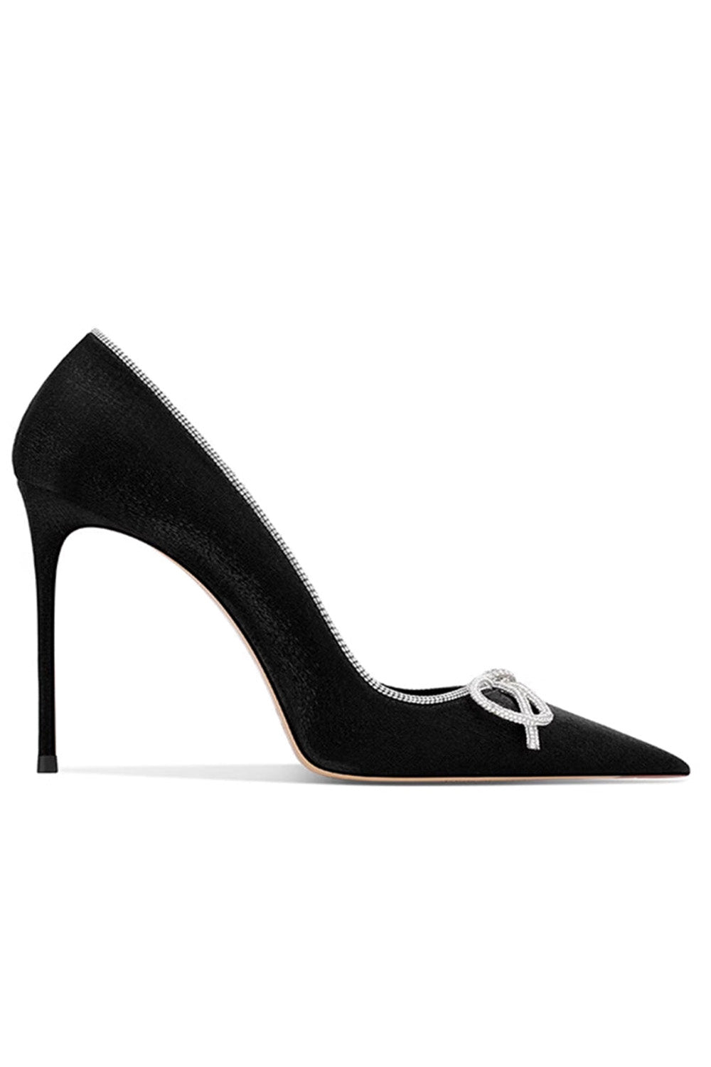 Elegant Stiletto Heel Bow Mid Heel Pumps