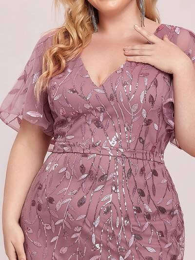 Eliza plus size event dress in dusky rose Express NZ wide - Bay Bridal and Ball Gowns