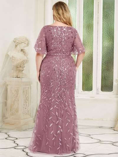 Eliza plus size event dress in dusky rose Express NZ wide - Bay Bridal and Ball Gowns