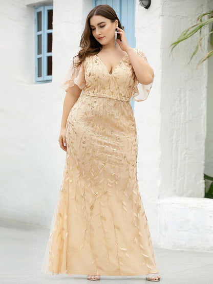 Eliza tulle sleeve mother of bride dress in light gold Express NZ wide - Bay Bridal and Ball Gowns