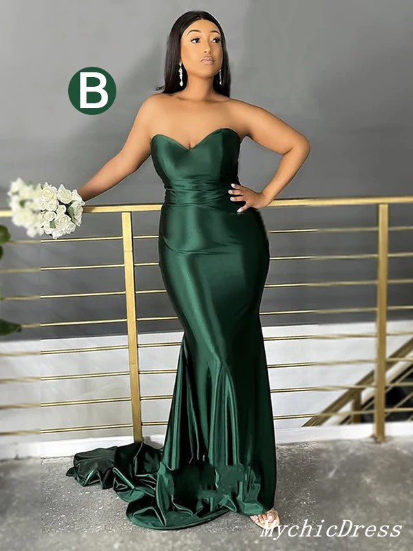 Roycebridal Cheap Multiway African Green Bridesmaid Dresses Velvet Emerald Wedding Guest Dress