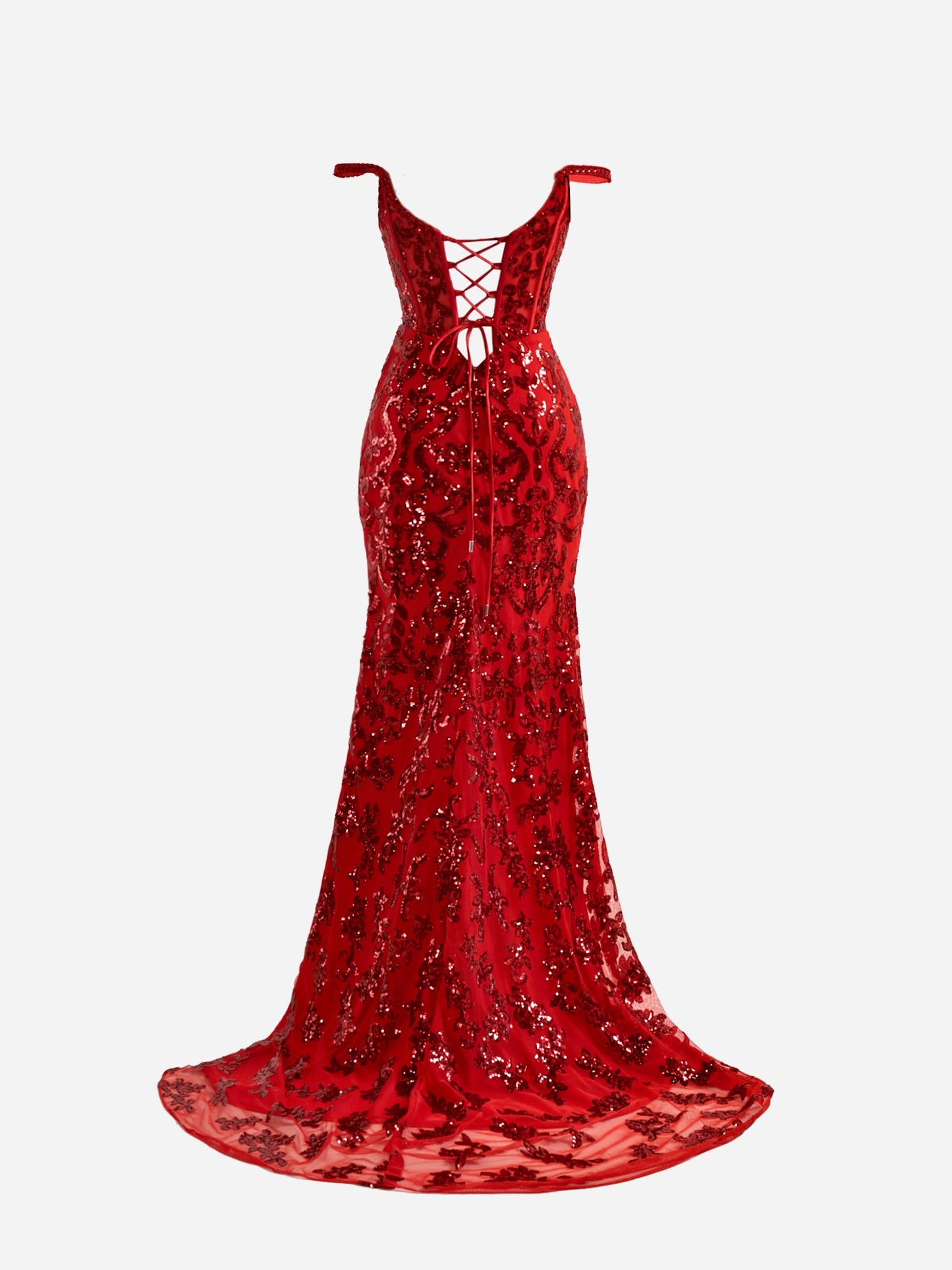 Roycebridal Erryn | Red Sheath Sequins Long Prom Dress with Slit