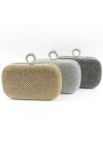 Fascinating Rhinestone With Glitter Adjustable Clutches