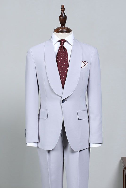 Fashion Blue Two-pieces Bespoke Wedding Suit For Grooms-showprettydress