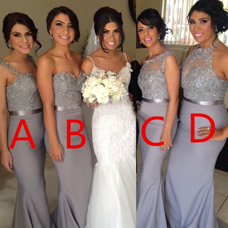 lace applique bridesmaid dresses