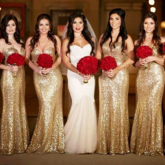 Gold Bridesmaid Dresses