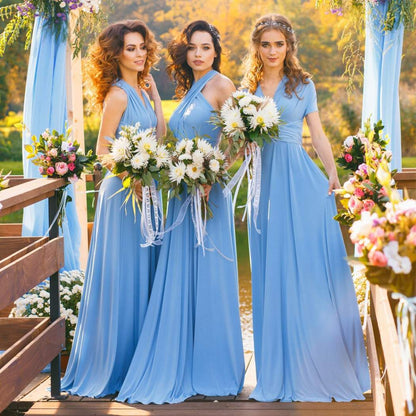 light blue bridesmaid dress