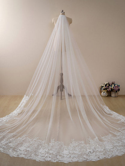 Roycebridal Flower Lace Cathedral Veil Bridal Veil Wedding Veil