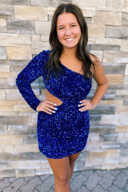 Camilla |Sheath Sequin One Shoulder Homecoming Dress