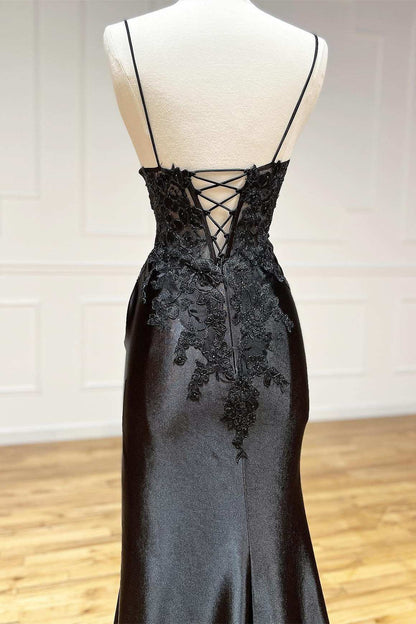 Roycebridal Beatrice |Sheath Black Long Appliques Prom Dress