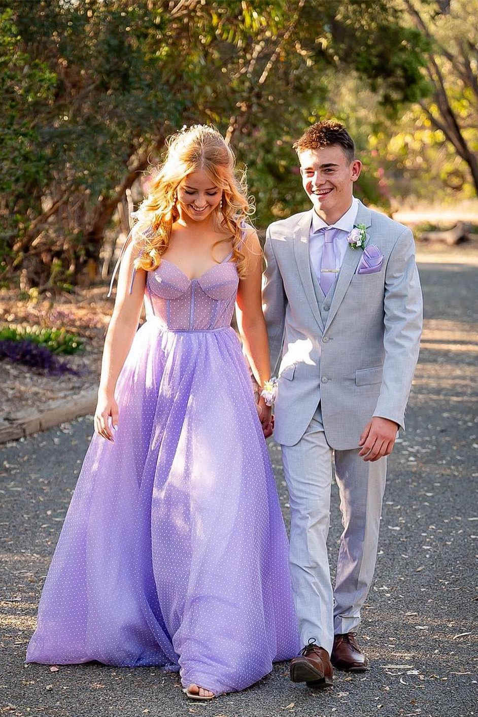 Roycebridal Skyler |A-line Sweetheart Dot Tulle Prom Dress