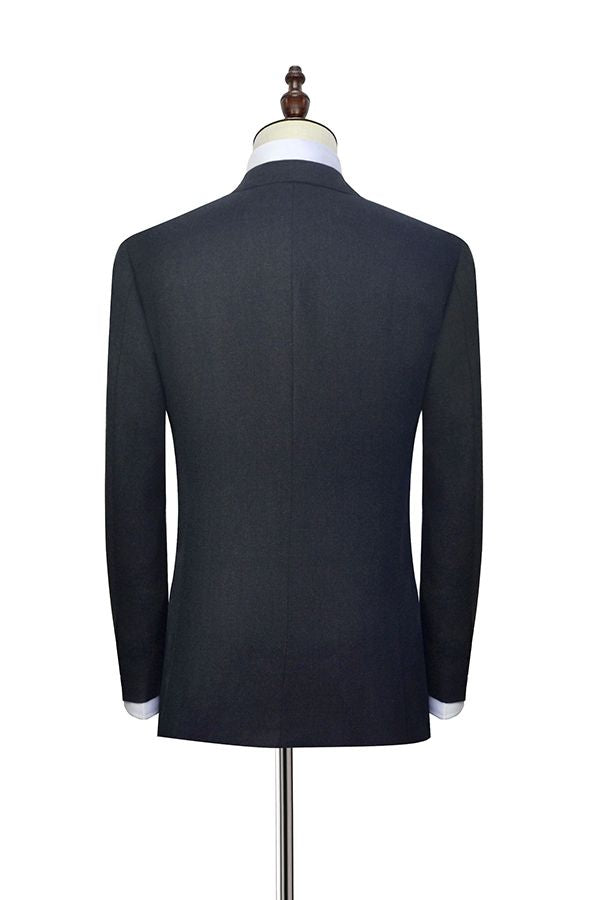 Gentle Black Tweed Notch Lapel Two Buttons Mens Suits for Formal-showprettydress